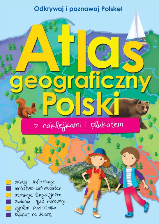 Atlas geograficzny Polski z naklejkami i plakatem - tantis.pl