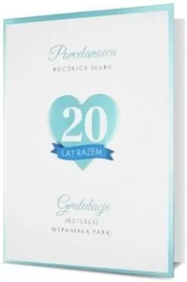 Karnet B6 Rocznica ślubu Porcelanowa