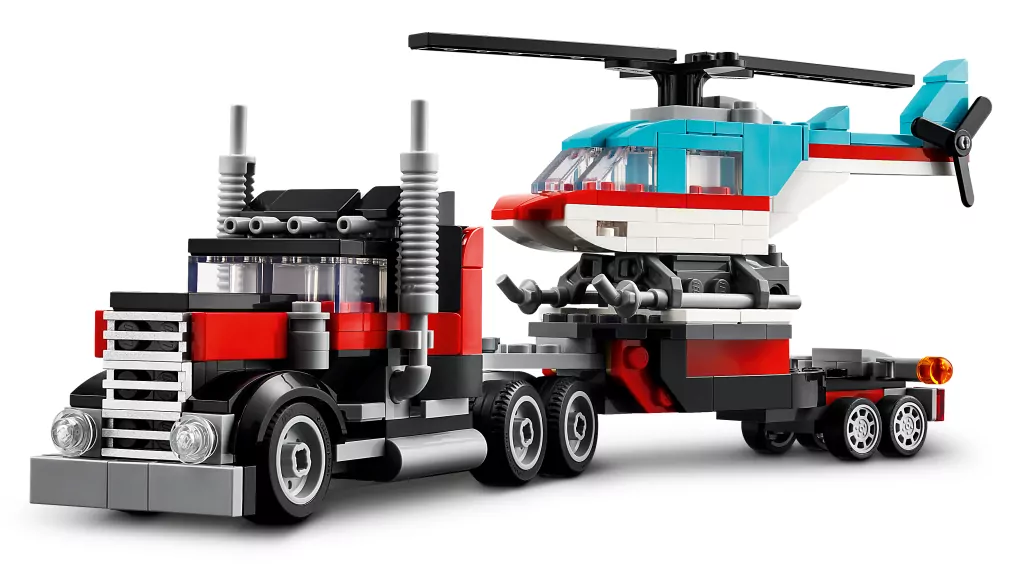 LEGO® Creator. Ciężarówka z platformą i helikopterem 31146 - tantis.pl