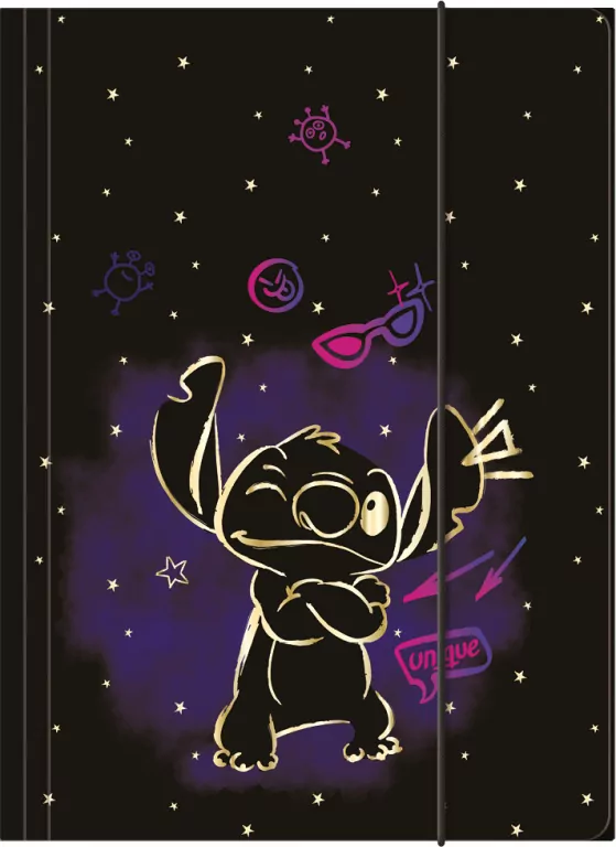 Teczka A4 z gumką Disney Gold Stitch wzór 3 - tantis.pl