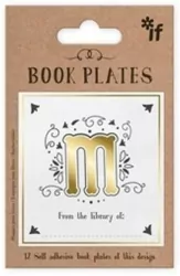 Ekslibris. Zestaw naklejek. Litera M