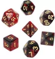 Komplet kości REBEL RPG - Dwukolorowe - Karminowo-czarne - tantis.pl