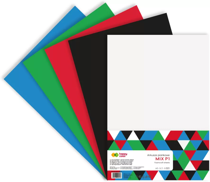 Arkusze piankowe 50x70 mix P1 HAPPY COLOR - tantis.pl