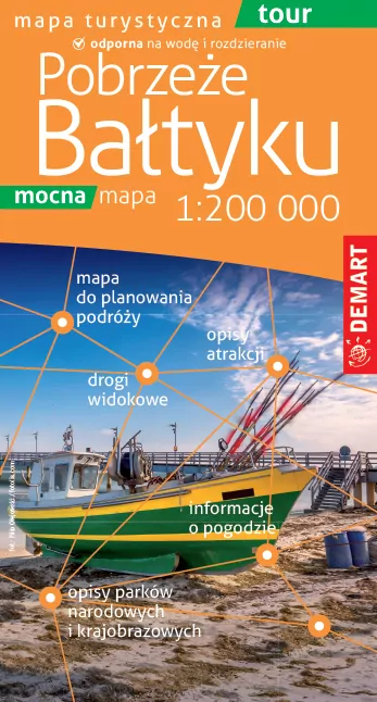 Mapa turystyczna - Pobrzeże Bałtyku 1:200 000 tour - tantis.pl