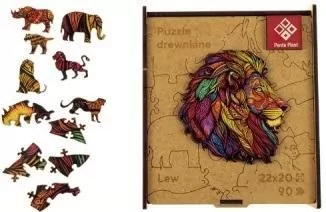 Panta Plast. Puzzle drewniane A4. Lew - tantis.pl