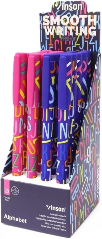 Długopis z zatyczką Fashion Alphabet nieb - tantis.pl