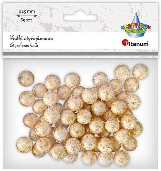 Kulki styropianowe 15mm 65szt złote - tantis.pl