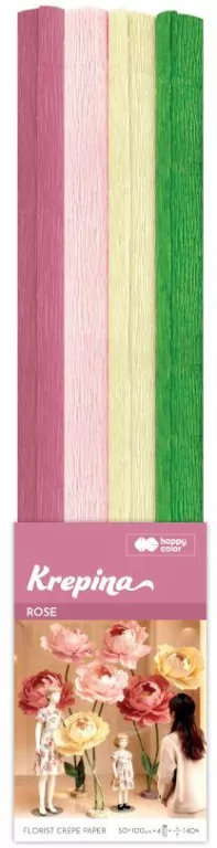Krepina marszczona 50x100cm Rose 4 kolory - tantis.pl
