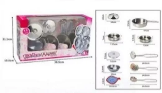 Zestaw kuchenny metalowy 11el - tantis.pl