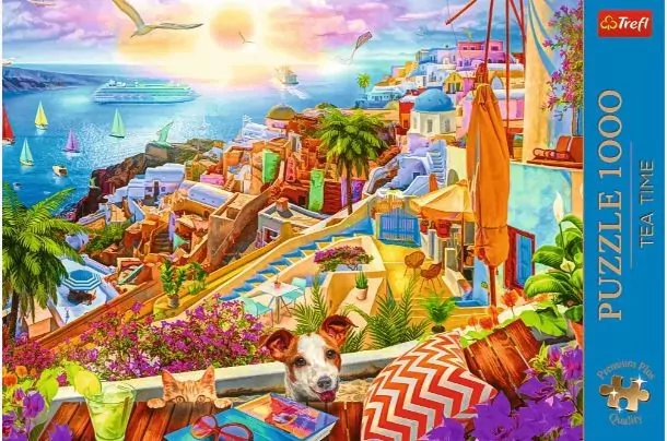 Puzzle 1000 Z wizytą na Santorini TREFL - tantis.pl