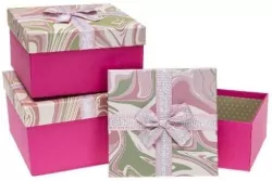 Pudełko prezentowe z kokardą różowy ROZETTE