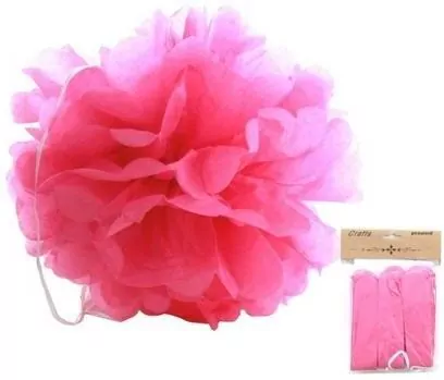 Ozdoba papierowa pompon różowa 25cm - tantis.pl