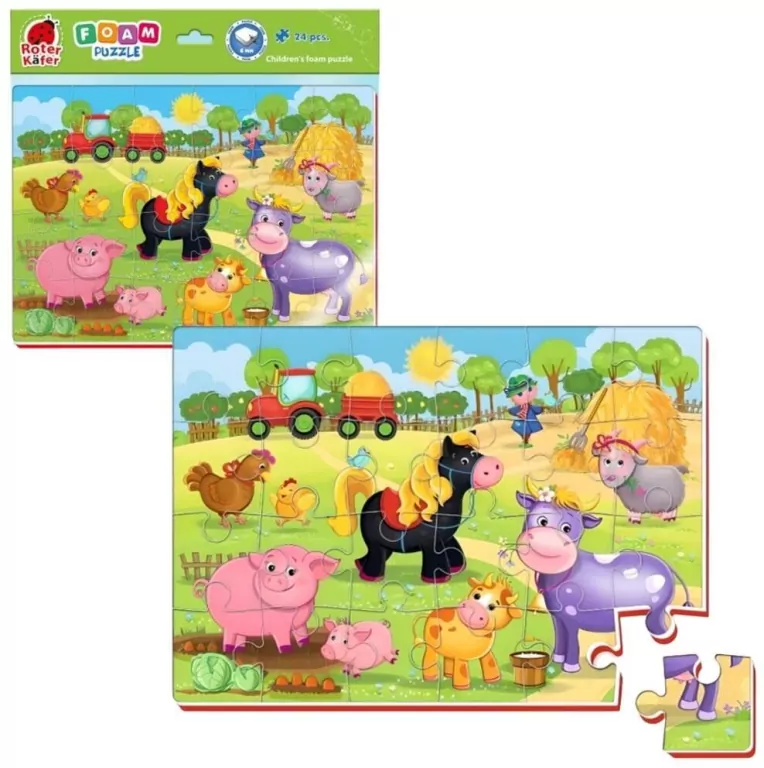 Piankowe puzzle A4. Zabawne obrazki. Farma - tantis.pl