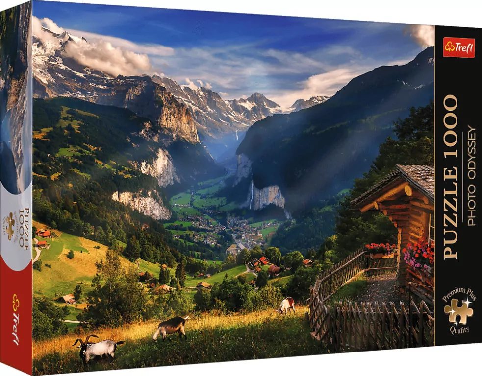 Trefl. Puzzle 1000. Dolina Lauterbrunnen - tantis.pl