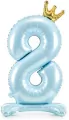 Stojący balon foliowy cyfra 8 84cm błękitny - tantis.pl