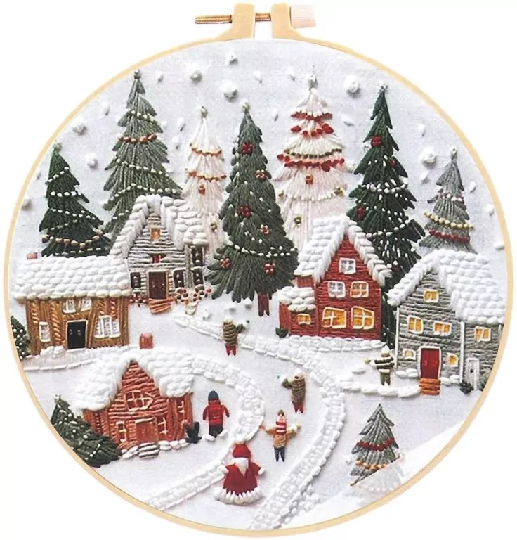 Zestaw do haftowania świąteczna wioska - tantis.pl