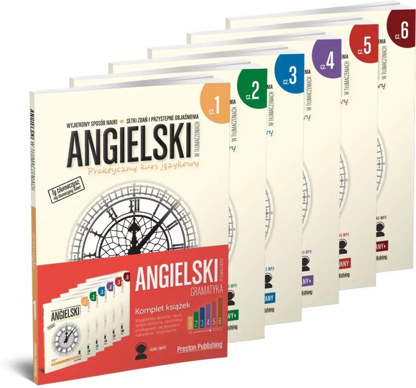 Pakiet. Angielski w tłumaczeniach. Gramatyka. Tomy 1-6 - tantis.pl