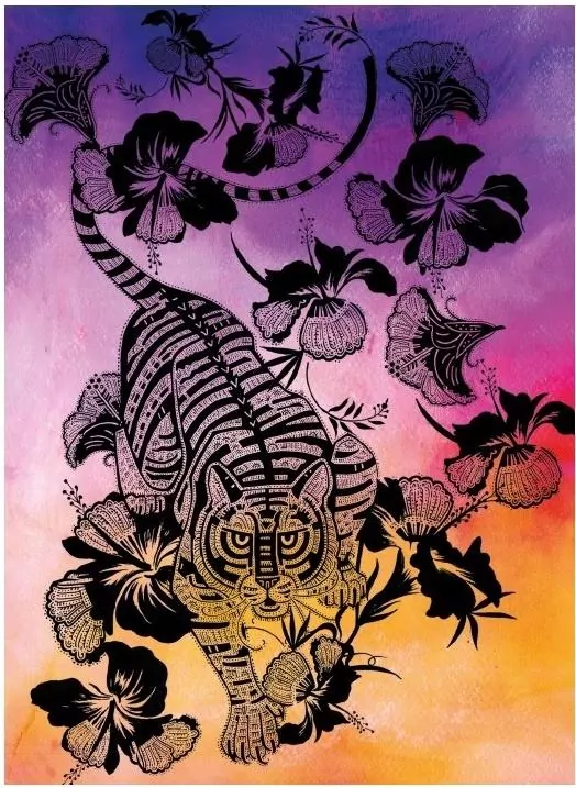 Karnet B6 z kopertą Hibiscus Tiger - tantis.pl