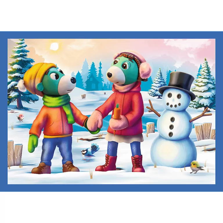 Puzzle 4w1 U Treflików pada śnieg TREFL - tantis.pl