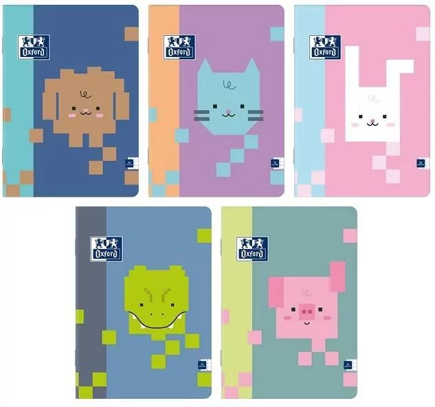 Zeszyt A5/16K kratka Zoo Blocks (10szt) OXFORD - tantis.pl