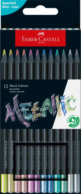 Kredki trójkątne Black Edition 12 kolorów - tantis.pl