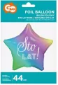 Balon foliowy Sto Lat, gwiazda gradient 48cm - tantis.pl