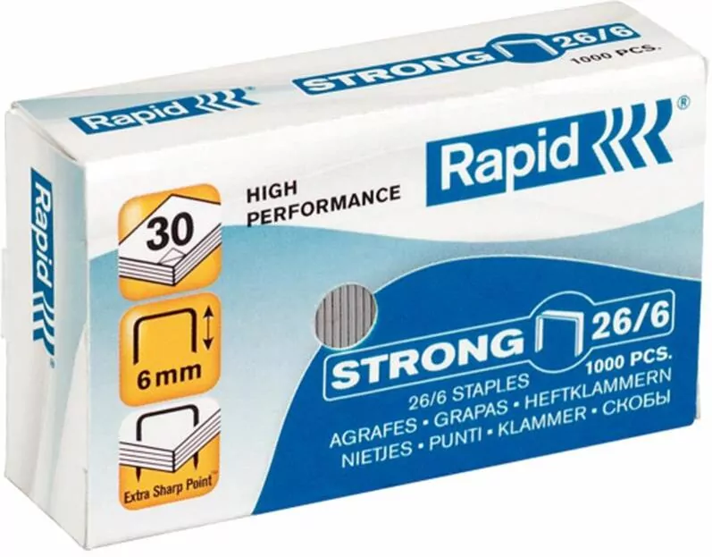 Rapid. Zszywki 26/6, 1000 sztuk - tantis.pl