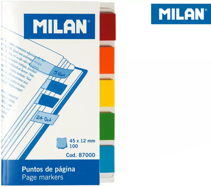 Zakładki indeksujące Milan transparentne 45 x 12 mm, 100 sztuk - tantis.pl