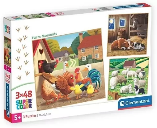 Puzzle 3 x 48 Super Color Farm Moments - tantis.pl
