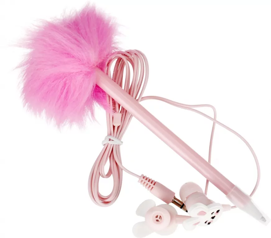 Pamiętnik pluszowy Królik długopis + słuchawki mix - tantis.pl