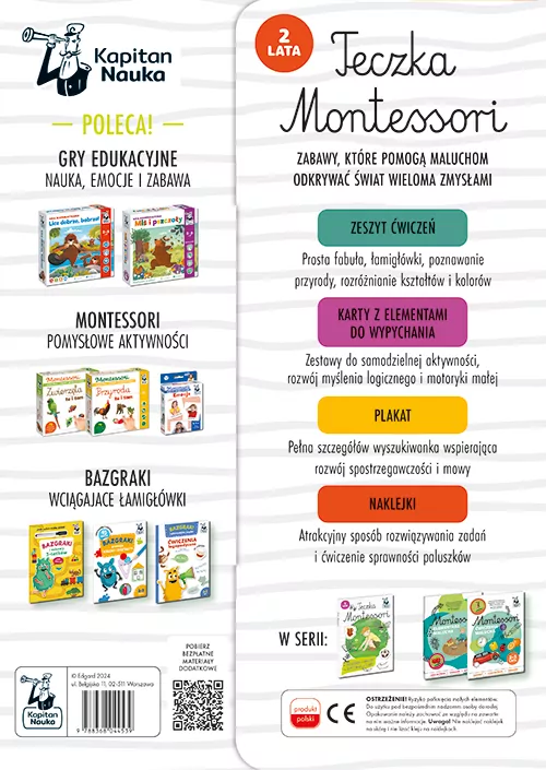 Teczka Montessori. 2 lata. Kapitan Nauka - tantis.pl