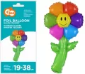 Balon foliowy kwiatek tęczowy 19x38cm - tantis.pl