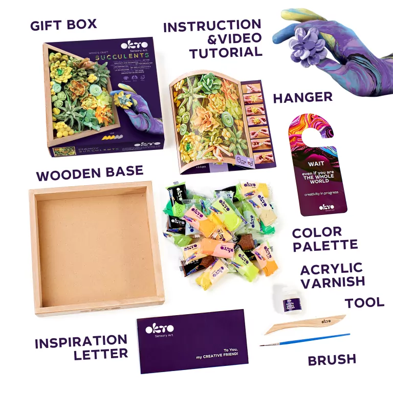 Sukulenty. Energia. Zestaw kreatywny Wood&Craft - tantis.pl
