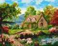 Malowanie po numerach -Kwitnący dom 40x50cm - tantis.pl
