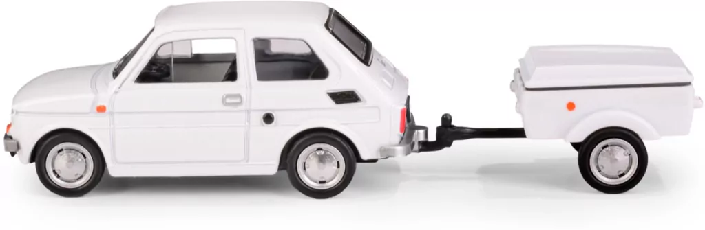 Fiat 126p + przyczepa Niewiadów Krótka biały - tantis.pl