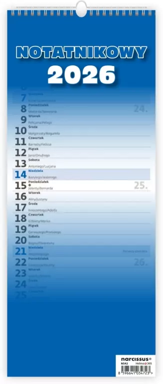 Kalendarz 2026 Slim notatnikowy HELMA - tantis.pl