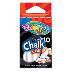 Kreda colorino kids biała bezpyłowa 10 sztuk