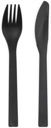 Sztućce plastikowe czarne 18-18.5cm - tantis.pl