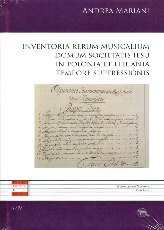 Inventoria Rerum Musicalium Domum Societatis.. - tantis.pl