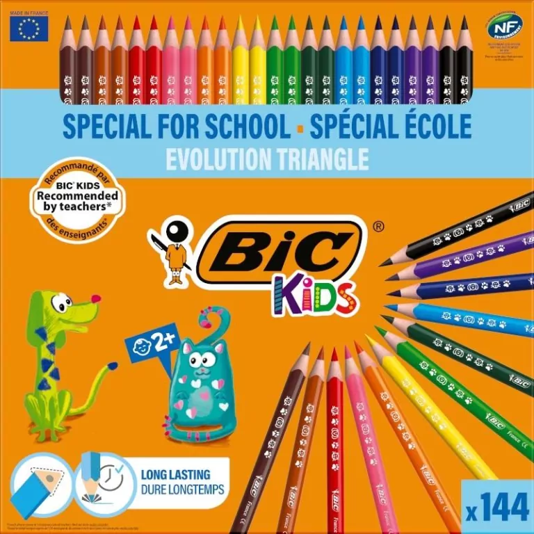 Kredki ołówkowe Kids Evolution Triangle 144kol BIC - tantis.pl