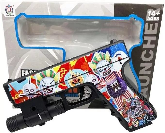 Pistolet na kulki żelowe z laserem 6-7mm K722 - tantis.pl