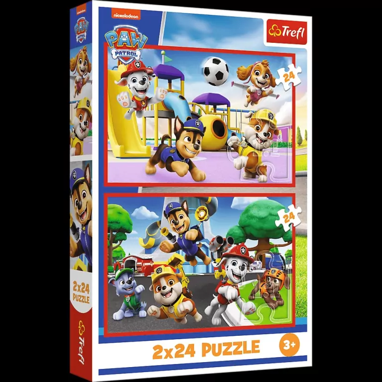 Puzzle 2x24 Psi dzień zabaw TREFL - tantis.pl