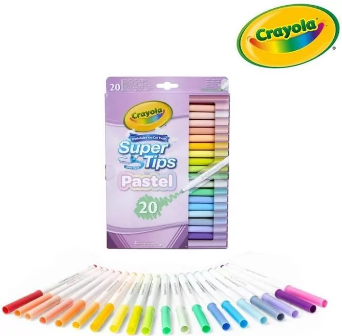 Flamastry zmywalne pastelowe Super Tips 20szt - tantis.pl