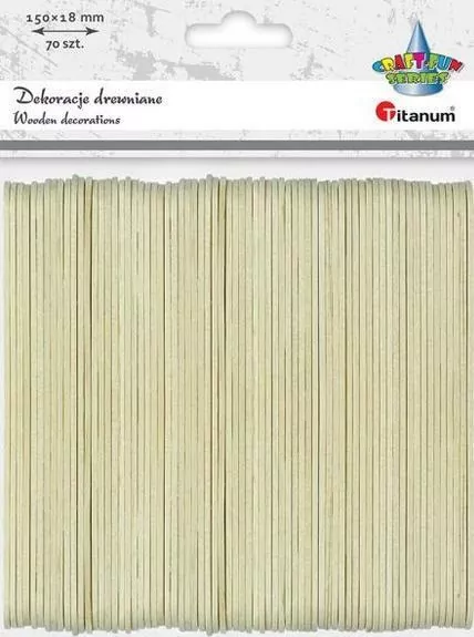 Drewniane patyczki proste 18 x 150 mm - tantis.pl