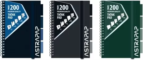 Kołozeszyt B5/200K kratka PP Ombre mix ASTRA - tantis.pl