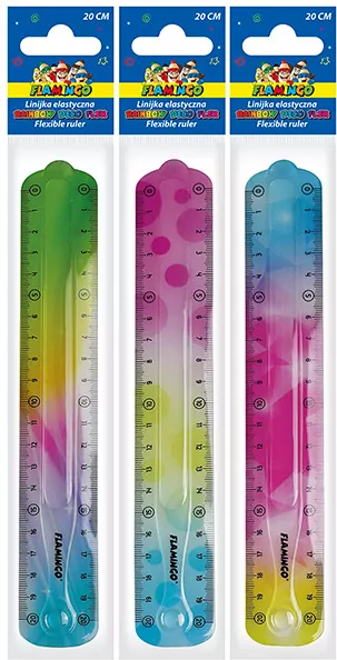 Linijka elastyczna tęczowa 20cm mix - tantis.pl