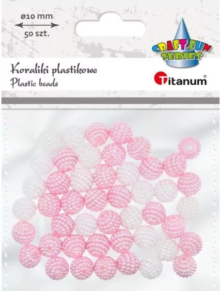 Koraliki plastikowe 10mm blado różowe 50szt - tantis.pl