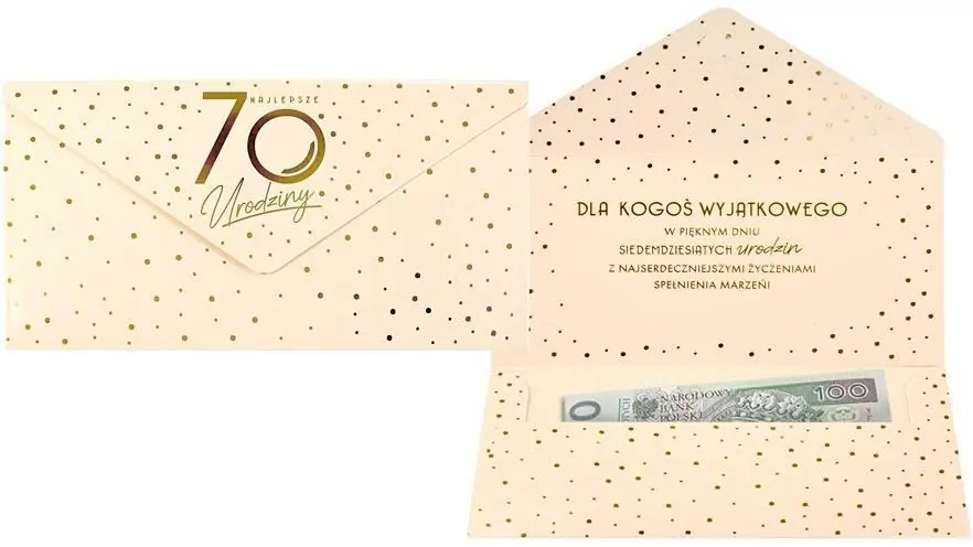Koperta podarunkowa Elite Urodziny 70 - tantis.pl