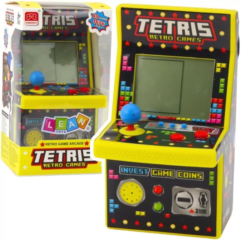 Automat do gry tetris mini retro żółty - tantis.pl