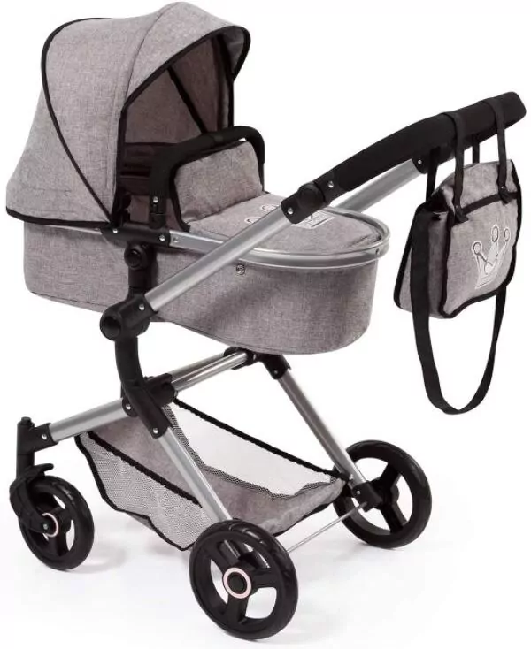 Bayer. Wózek głęboki dla lalki VARIO. Szary 18410AA - tantis.pl